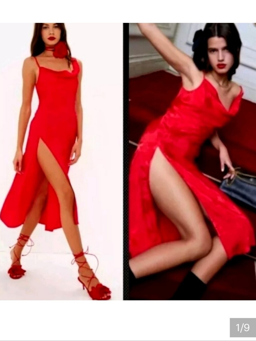 New For Love & Lemons Ilana Midi Dress NWT Red Medium